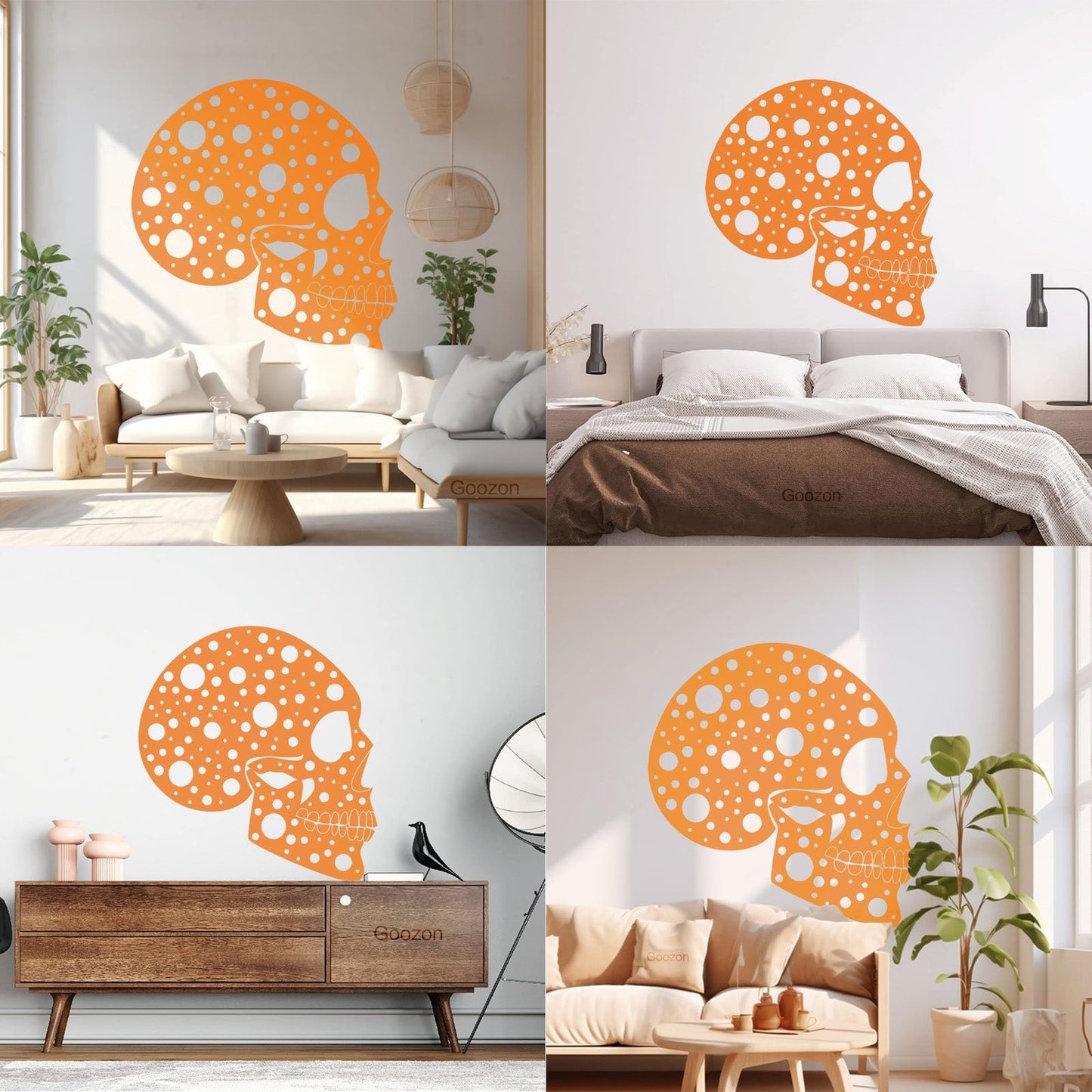 Wall Decals Abstract Funny Halloween Horror Human Skull Art Mural Painting