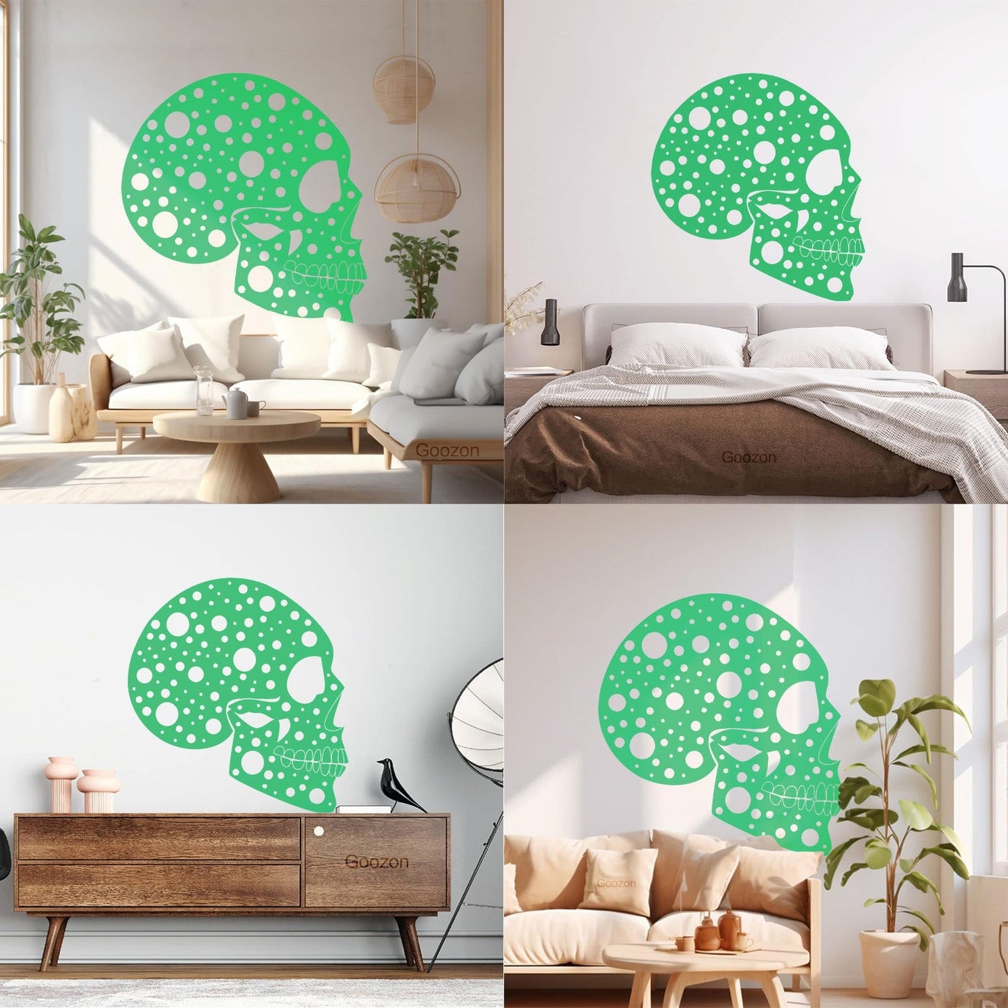 Wall Decals Abstract Funny Halloween Horror Human Skull Art Mural Painting