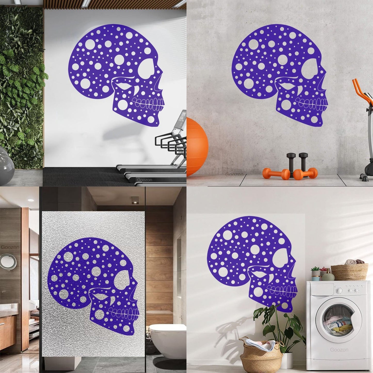 Wall Decals Abstract Funny Halloween Horror Human Skull Art Mural Painting