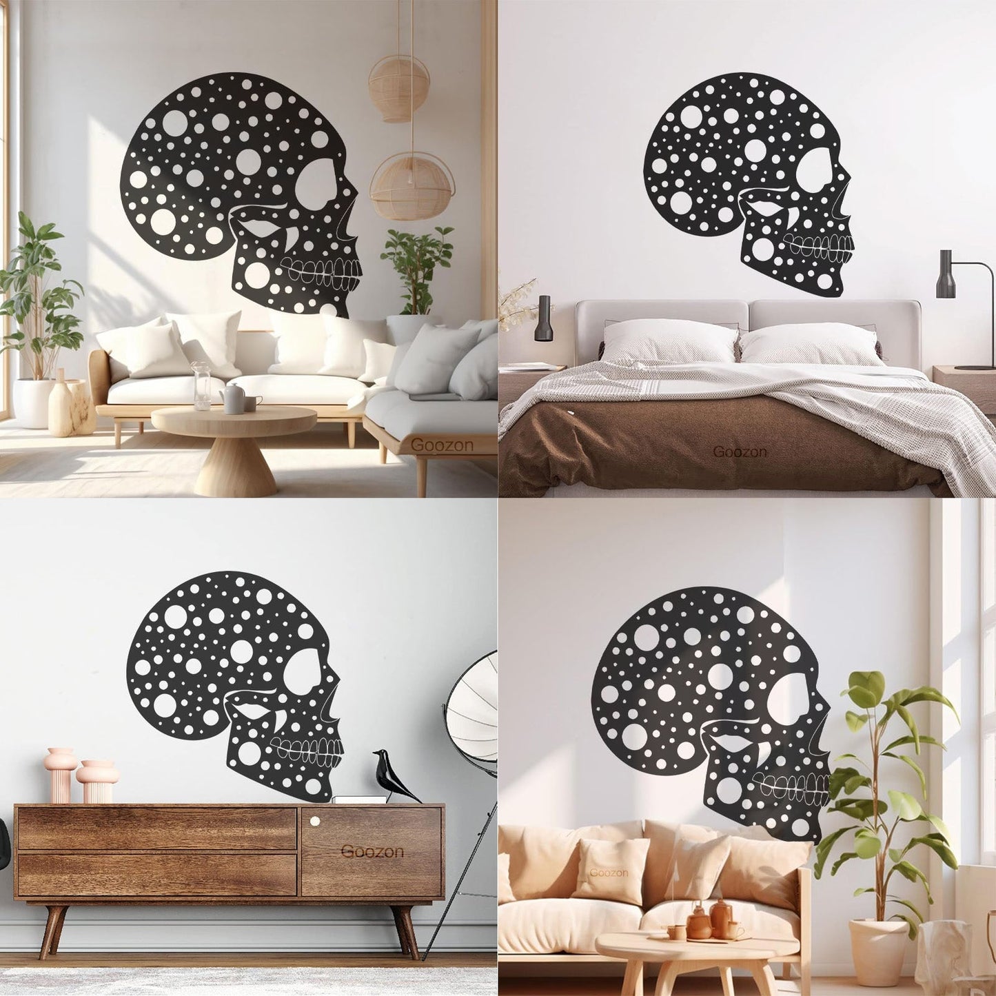 Wall Decals Abstract Funny Halloween Horror Human Skull Art Mural Painting