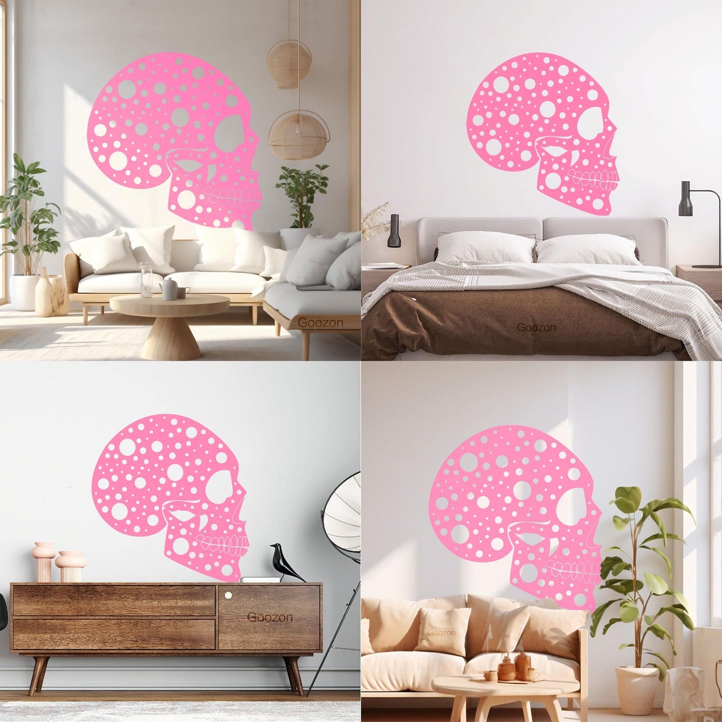 Wall Decals Abstract Funny Halloween Horror Human Skull Art Mural Painting