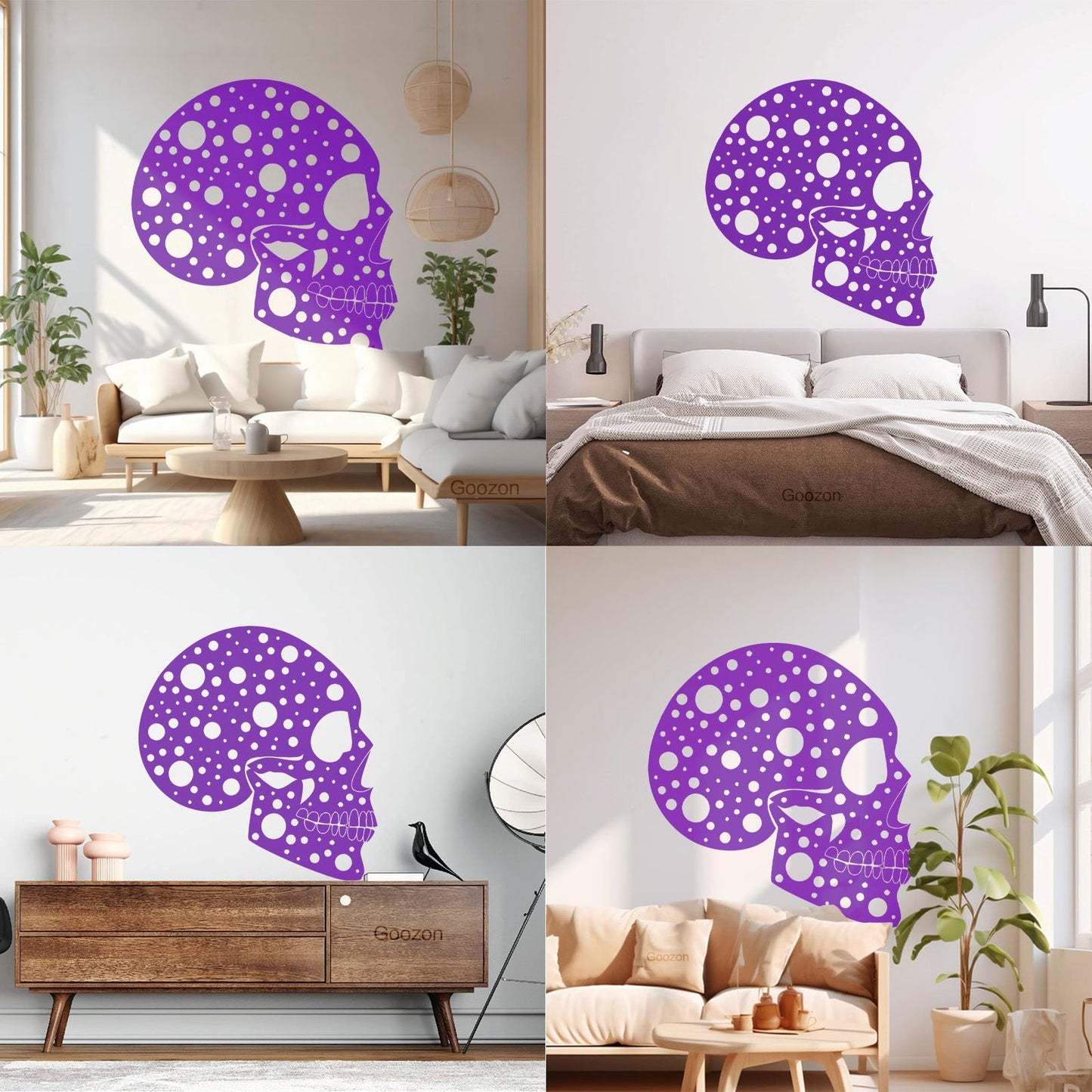 Wall Decals Abstract Funny Halloween Horror Human Skull Art Mural Painting