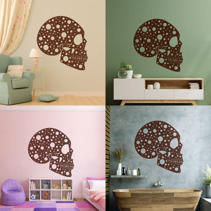 Wall Decals Abstract Funny Halloween Horror Human Skull Art Mural Painting