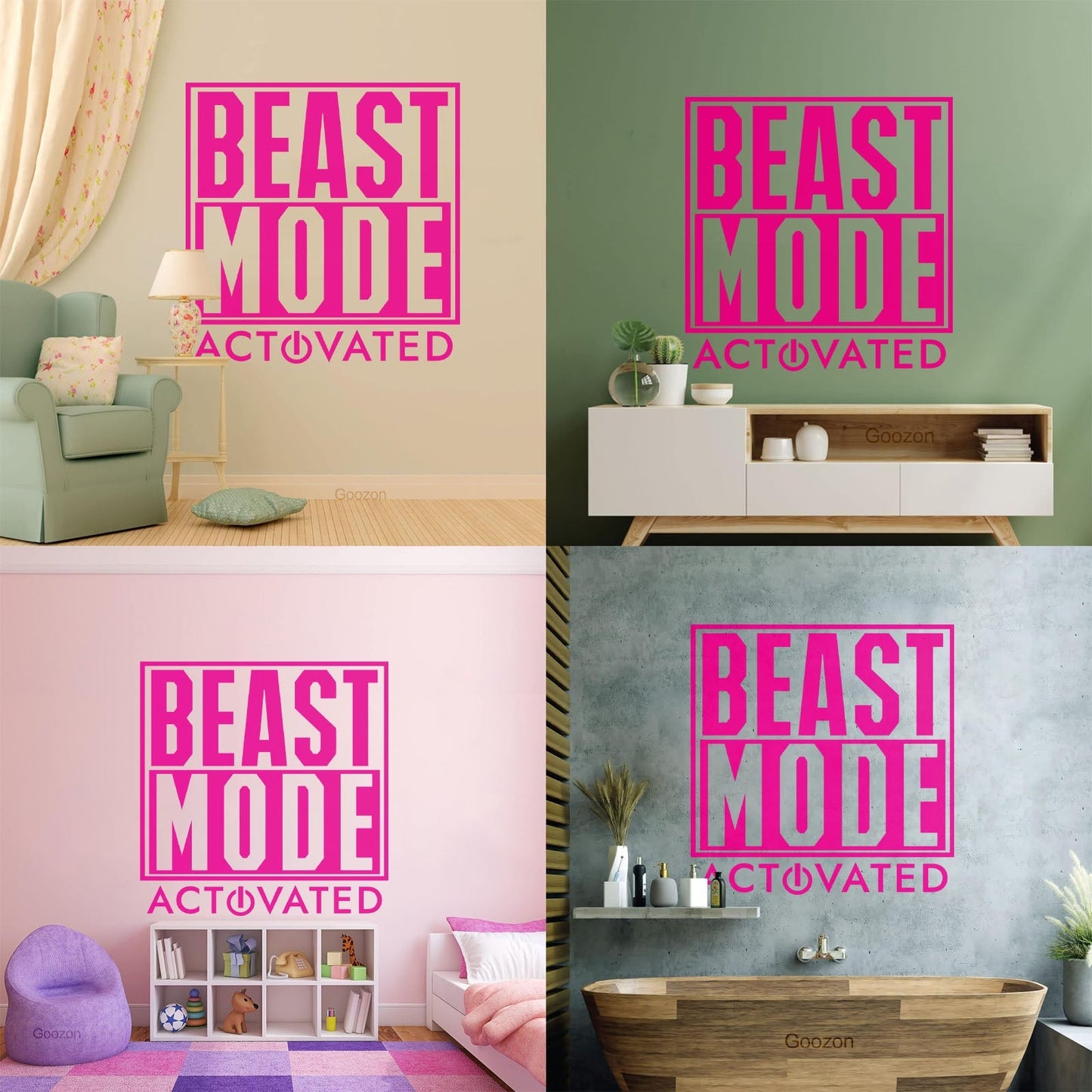 Wall Stickers Beast Mode Activated Game Phrase Game Room Wall Beautification