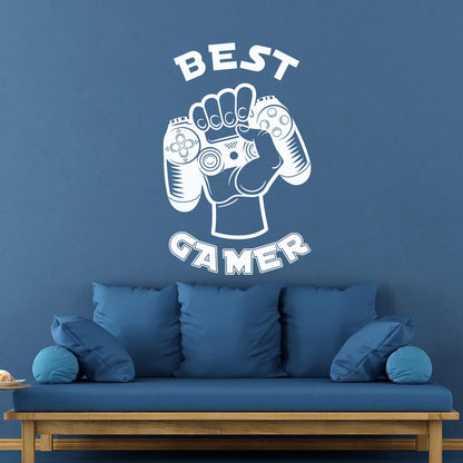 Best Game Hand Play Boy Joystick Vinyl Art Sticker Window Decals