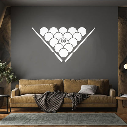 Lettering Decals Billiards Balls Entertainment Man Cave Pool Room Store Decoration