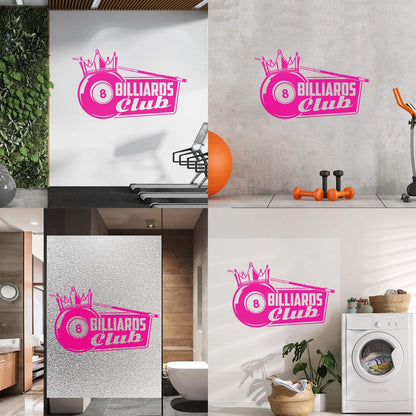 Wall Decals Pvc Billiards Club Crown King Hobbies Sports Leisure Room Tattoo Culture
