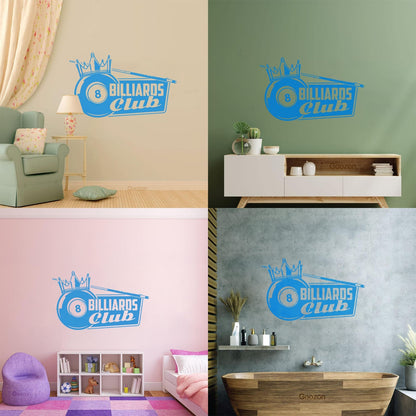 Wall Decals Pvc Billiards Club Crown King Hobbies Sports Leisure Room Tattoo Culture