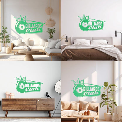 Wall Decals Pvc Billiards Club Crown King Hobbies Sports Leisure Room Tattoo Culture