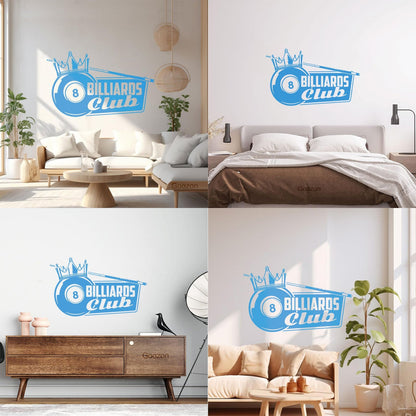 Wall Decals Pvc Billiards Club Crown King Hobbies Sports Leisure Room Tattoo Culture
