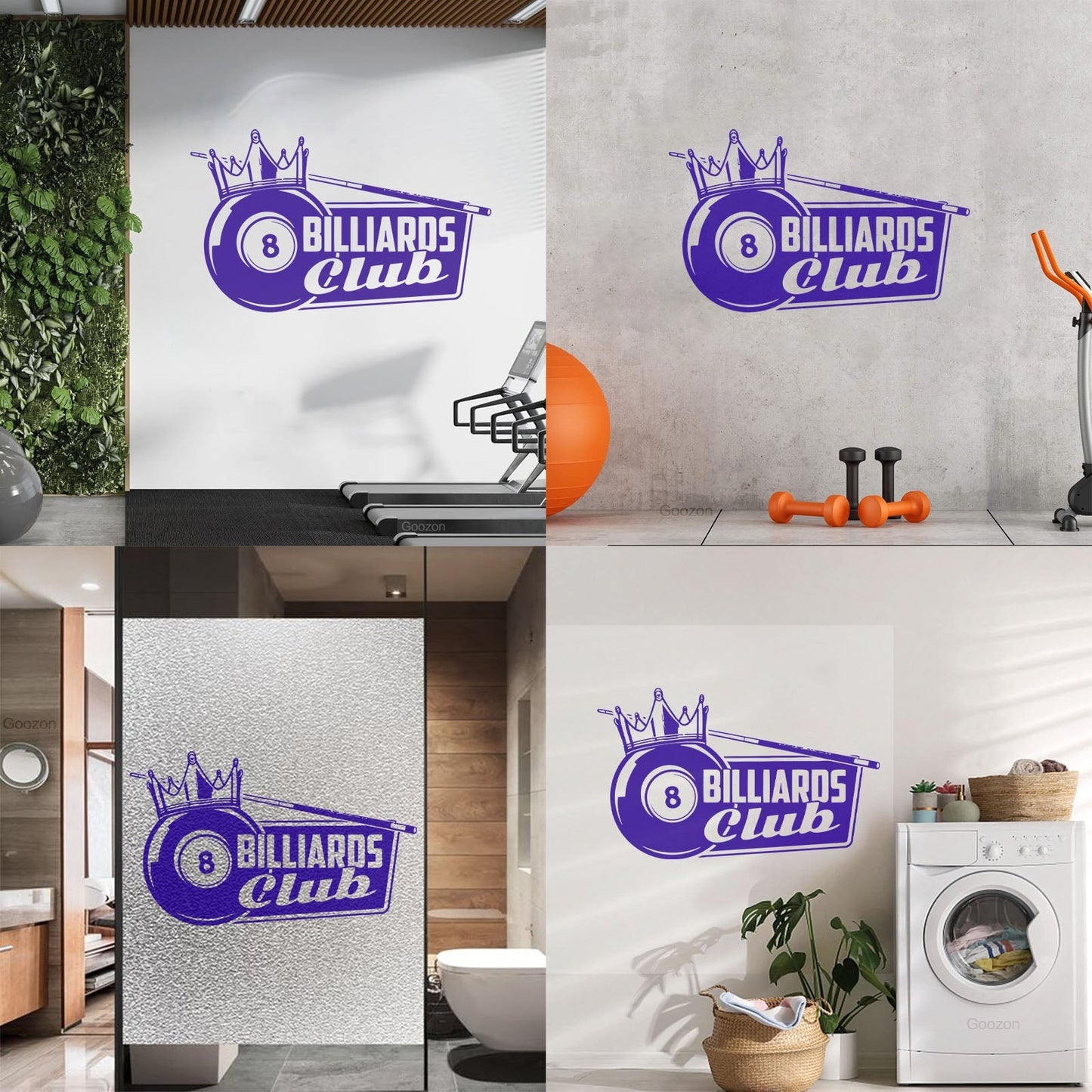 Wall Decals Pvc Billiards Club Crown King Hobbies Sports Leisure Room Tattoo Culture