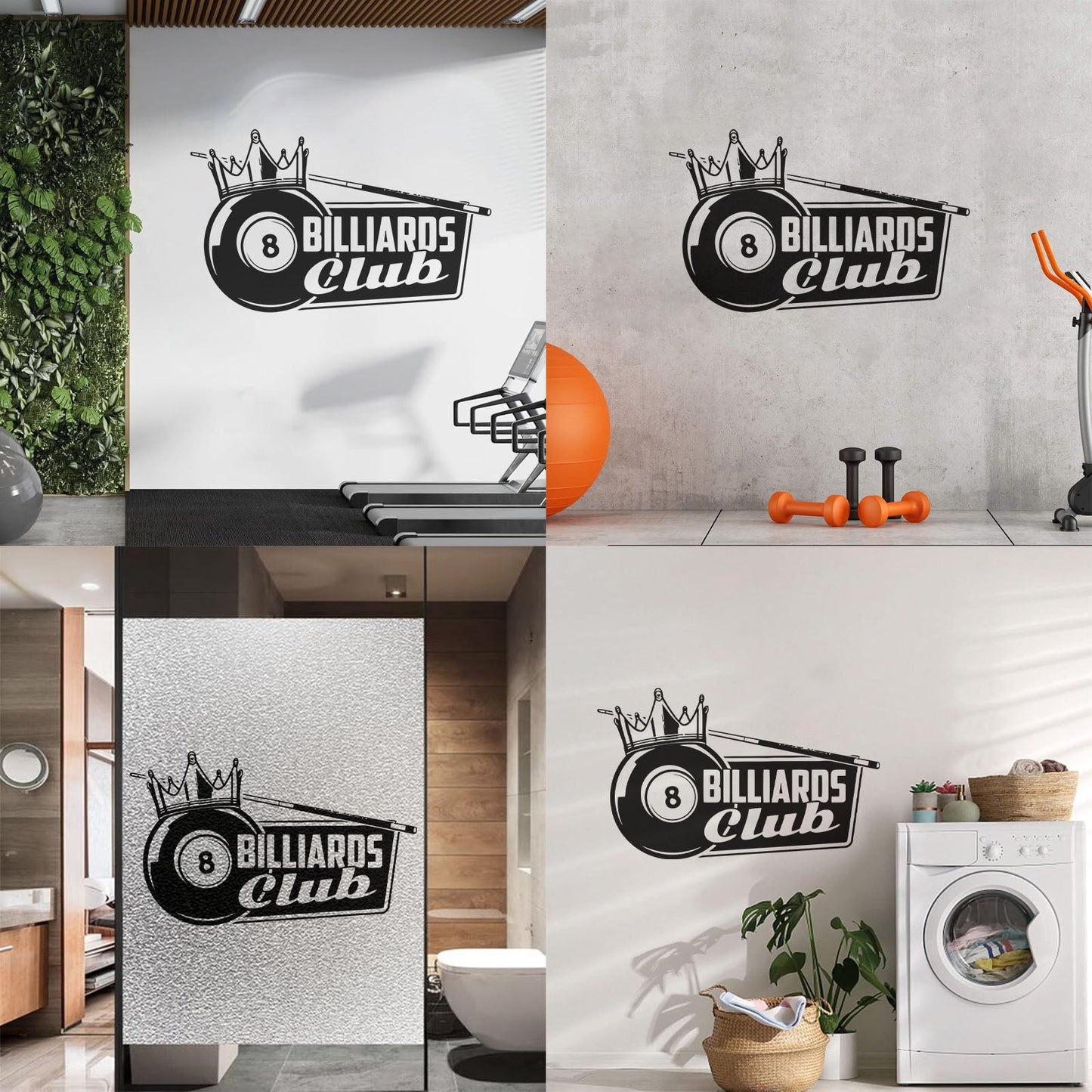 Wall Decals Pvc Billiards Club Crown King Hobbies Sports Leisure Room Tattoo Culture