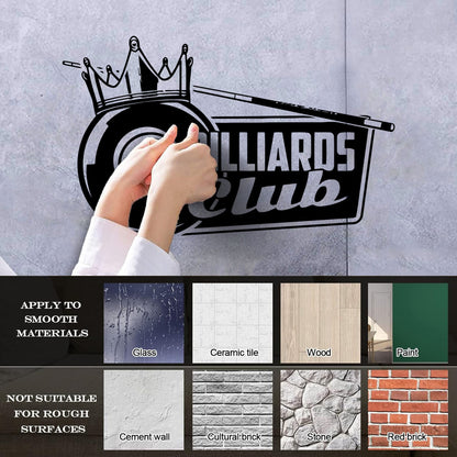 Wall Decals Pvc Billiards Club Crown King Hobbies Sports Leisure Room Tattoo Culture