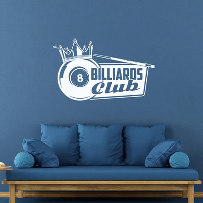 Wall Decals Pvc Billiards Club Crown King Hobbies Sports Leisure Room Tattoo Culture