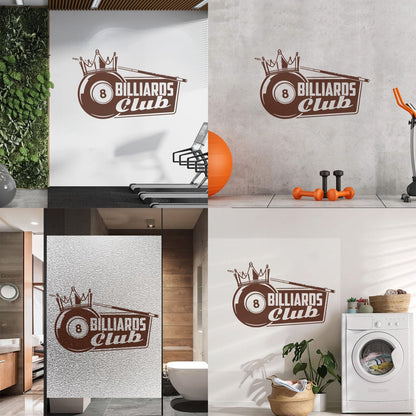 Wall Decals Pvc Billiards Club Crown King Hobbies Sports Leisure Room Tattoo Culture