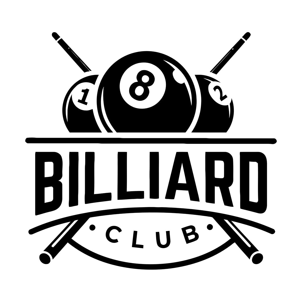 Lettering Stickers Billiards Club Icon Balls Entertainment Removable Without Leaving Glue