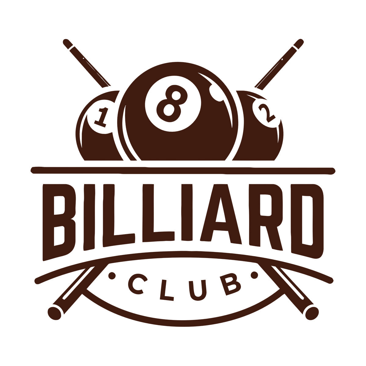 Lettering Stickers Billiards Club Icon Balls Entertainment Removable Without Leaving Glue