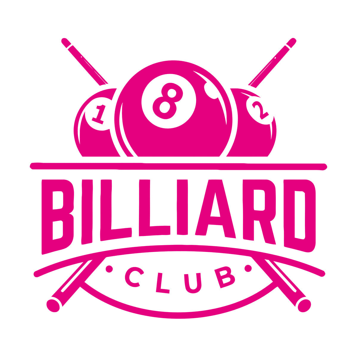 Lettering Stickers Billiards Club Icon Balls Entertainment Removable Without Leaving Glue