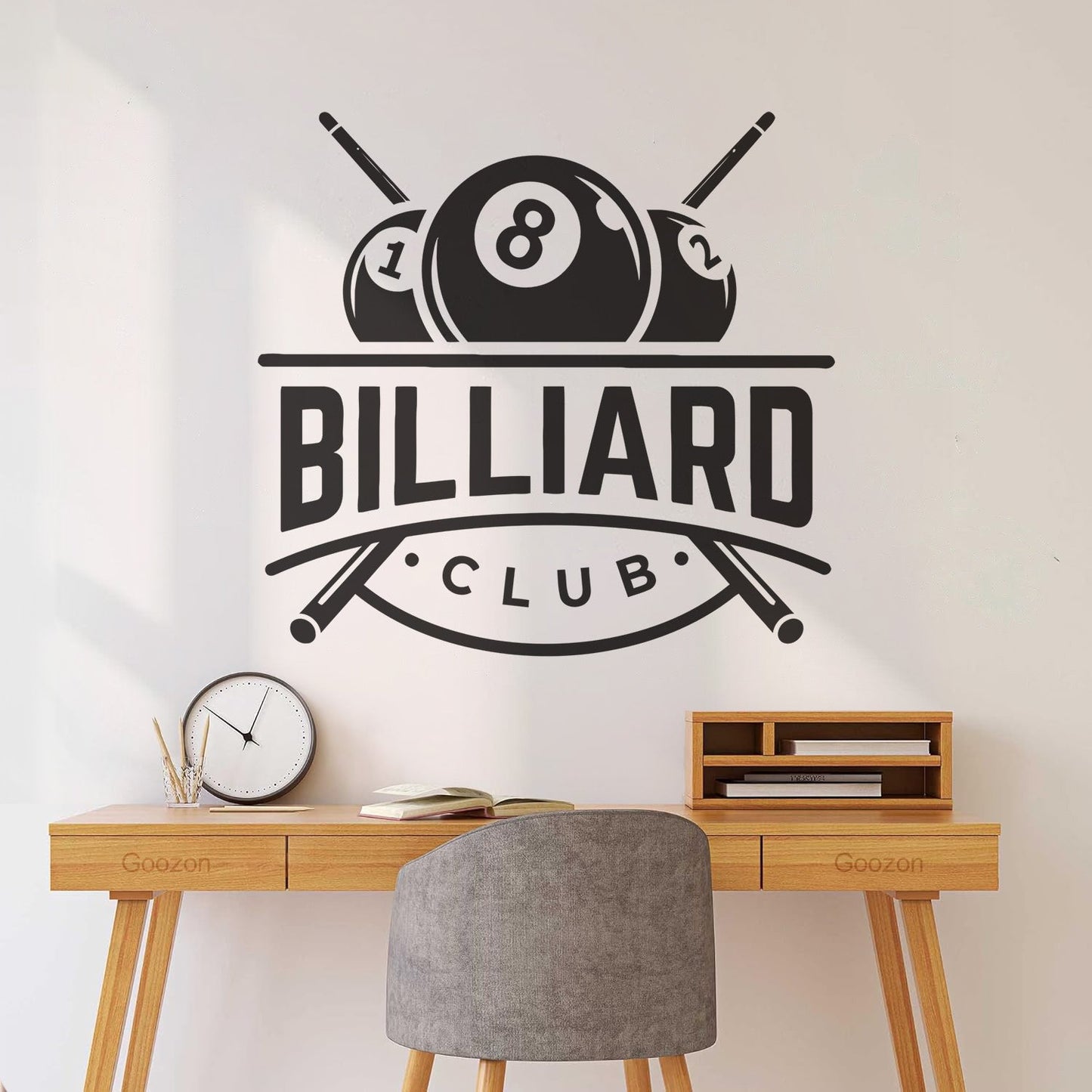 Lettering Stickers Billiards Club Icon Balls Entertainment Removable Without Leaving Glue