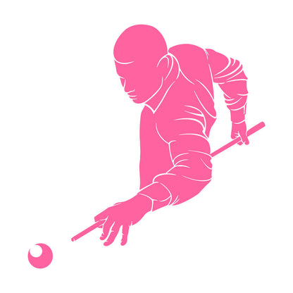 Wall Decals Paster Paper Billiards Club Playing Man Games Cue Self Adhesive