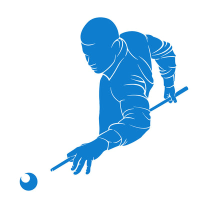 Wall Decals Paster Paper Billiards Club Playing Man Games Cue Self Adhesive