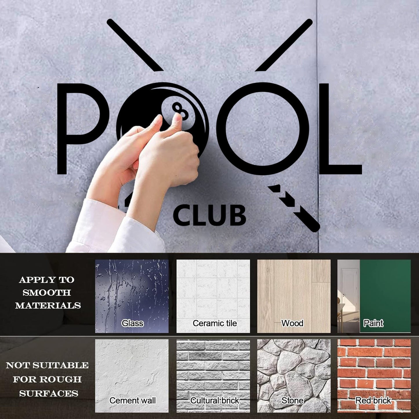 Billiards Hobbies Player Sports Pool Club Vinyl Wall Stickers Do Not Damage The Wall Surface