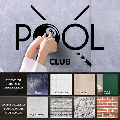 Billiards Hobbies Player Sports Pool Club Vinyl Wall Stickers Do Not Damage The Wall Surface