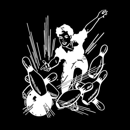 Vinyl Wall Decals Bowling Center Ball Skittles Recreation Girl Equipped With Transfer Film Kit