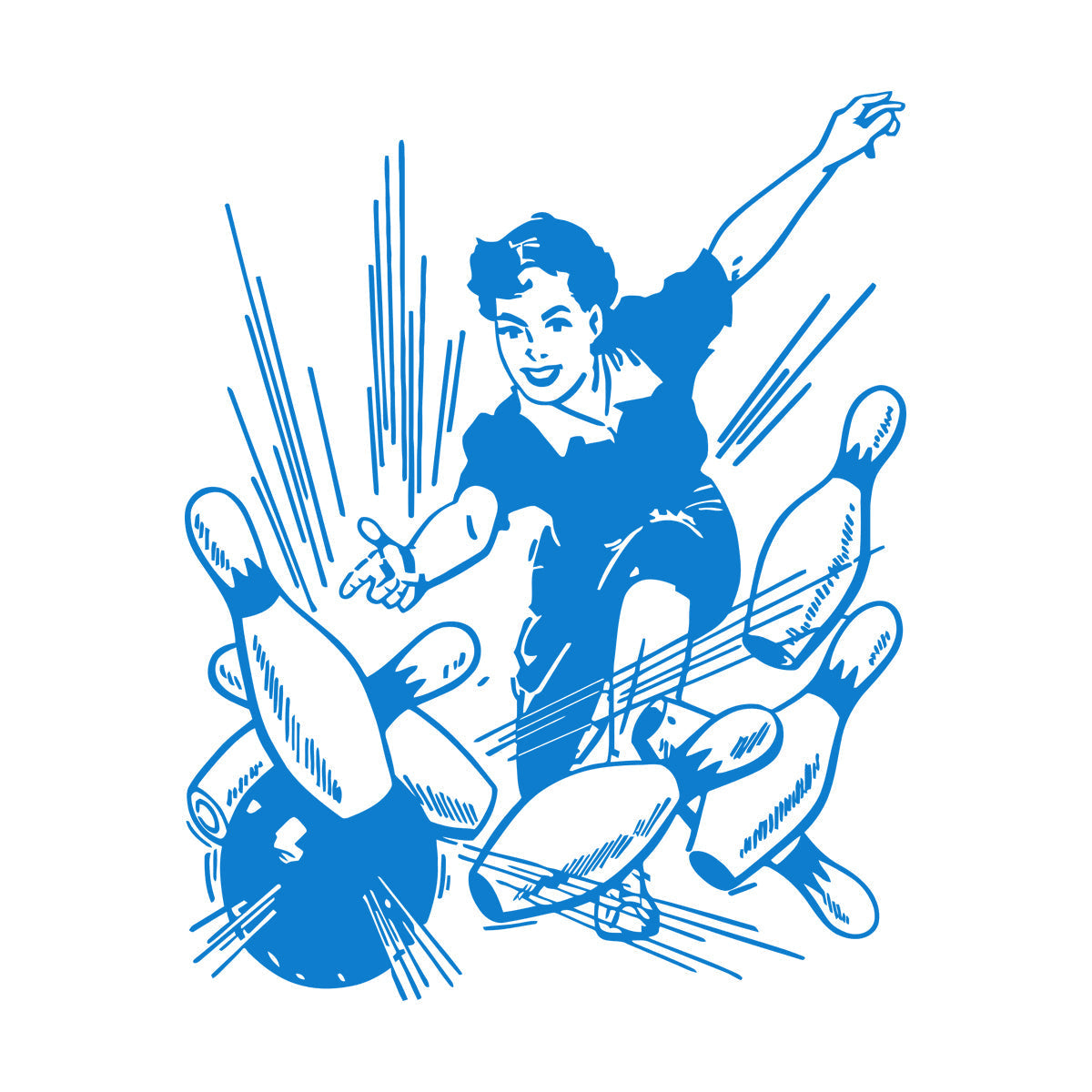 Vinyl Wall Decals Bowling Center Ball Skittles Recreation Girl Equipped With Transfer Film Kit