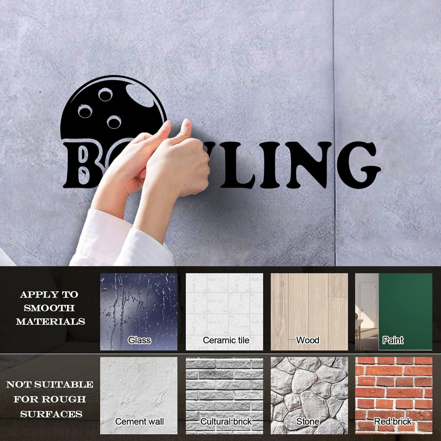 Engraving Decals Bowling Club Sport Entertainment Center Easy Installation