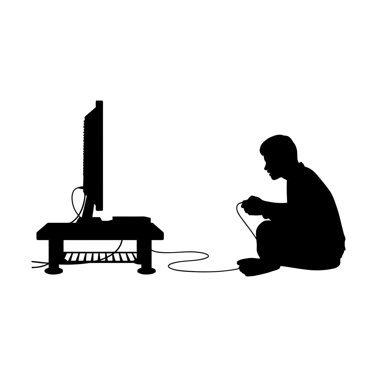 Wall Stickers Paster Paper Boy Video Game Joystick Tv Game Multiple Size Options