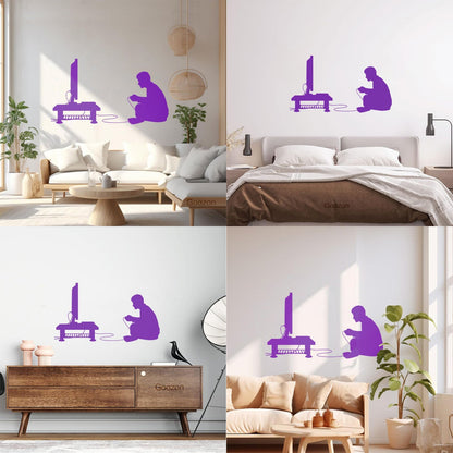 Wall Stickers Paster Paper Boy Video Game Joystick Tv Game Multiple Size Options
