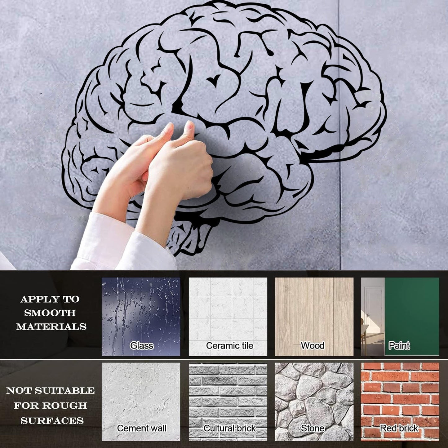 Fine Carving Stickers Brain Mind Anatomy Intellect Science Medicine Doctor It Won'T Fall Off