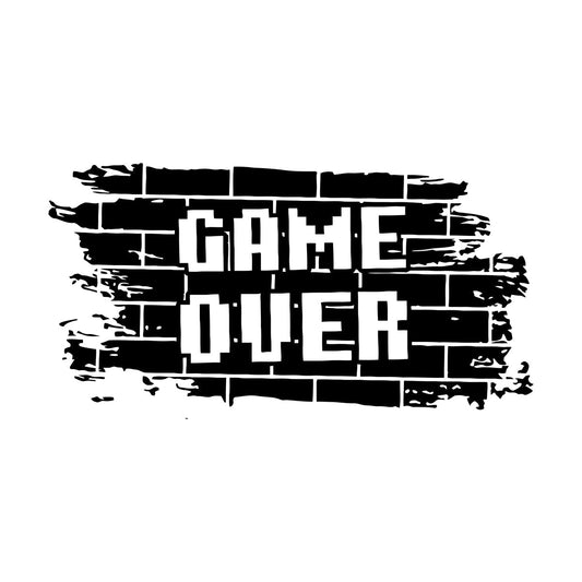Wall Stickers Bricks Game Over Gaming Boys Play Video Games Personalized Customization