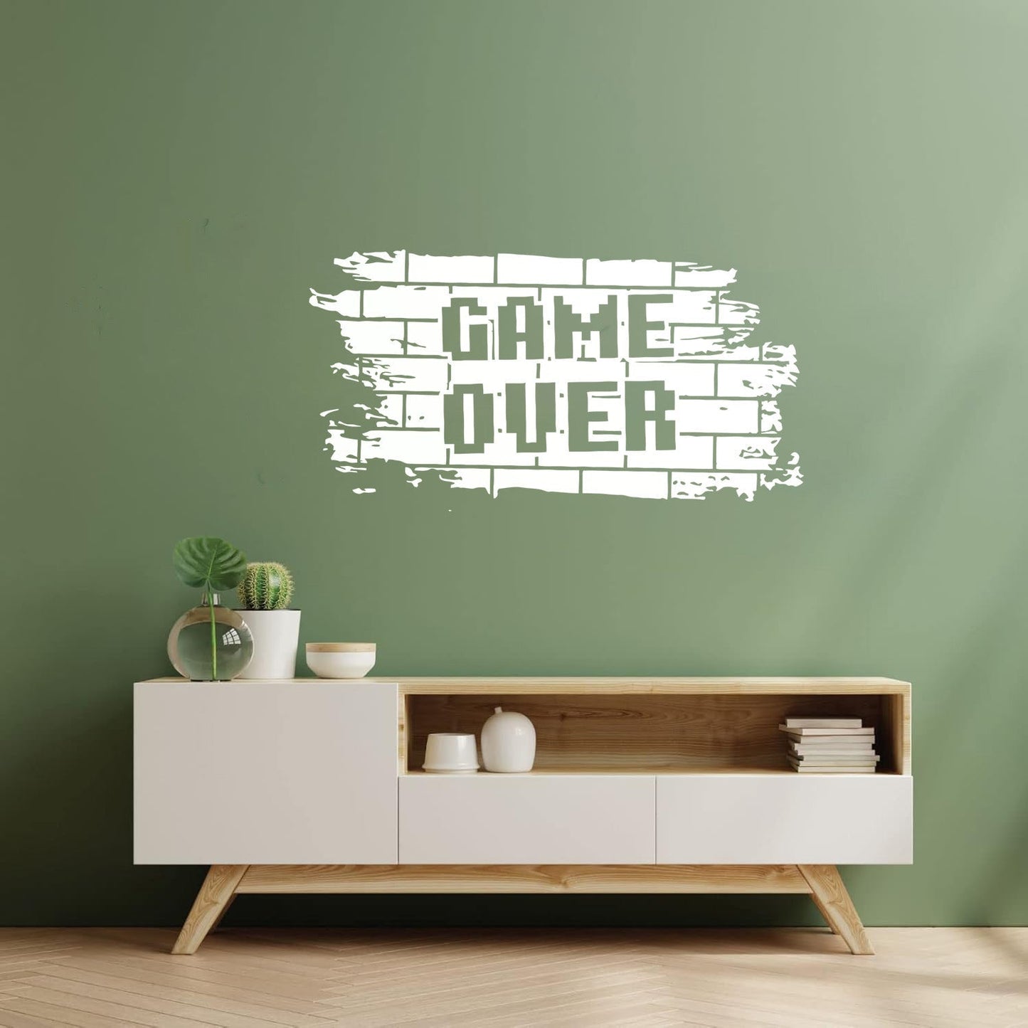 Wall Stickers Bricks Game Over Gaming Boys Play Video Games Personalized Customization