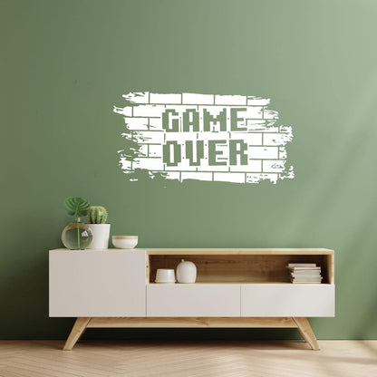 Wall Stickers Bricks Game Over Gaming Boys Play Video Games Personalized Customization
