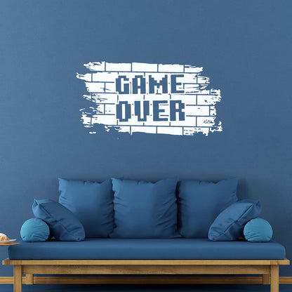 Wall Stickers Bricks Game Over Gaming Boys Play Video Games Personalized Customization