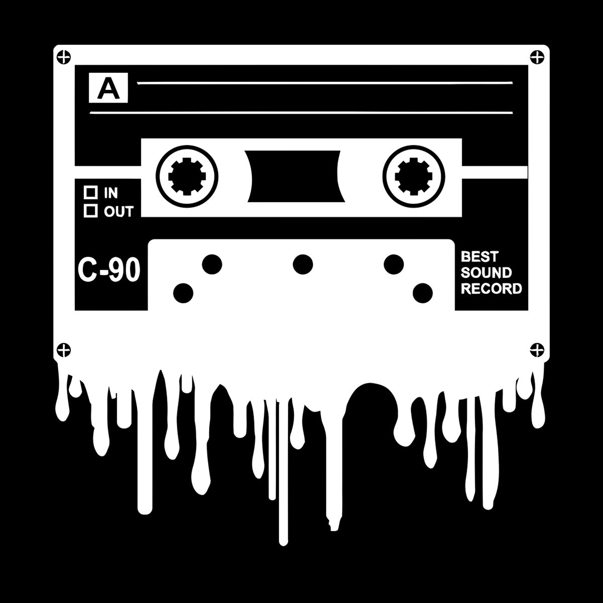 Cassette Music Best Sound Record Retro Style Engraving Stickers Wall Beautification