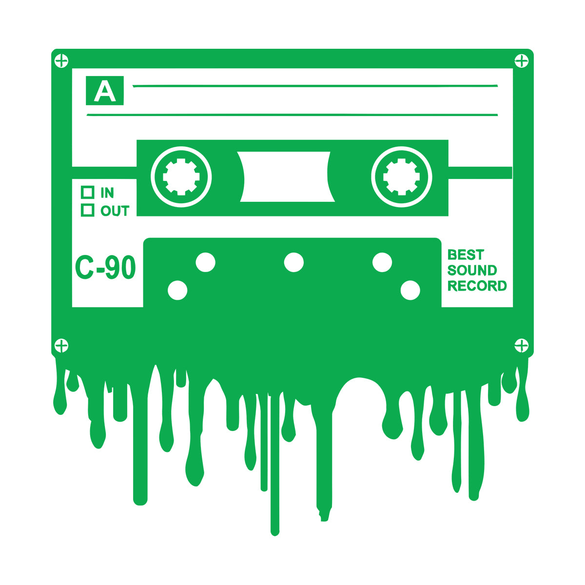 Cassette Music Best Sound Record Retro Style Engraving Stickers Wall Beautification