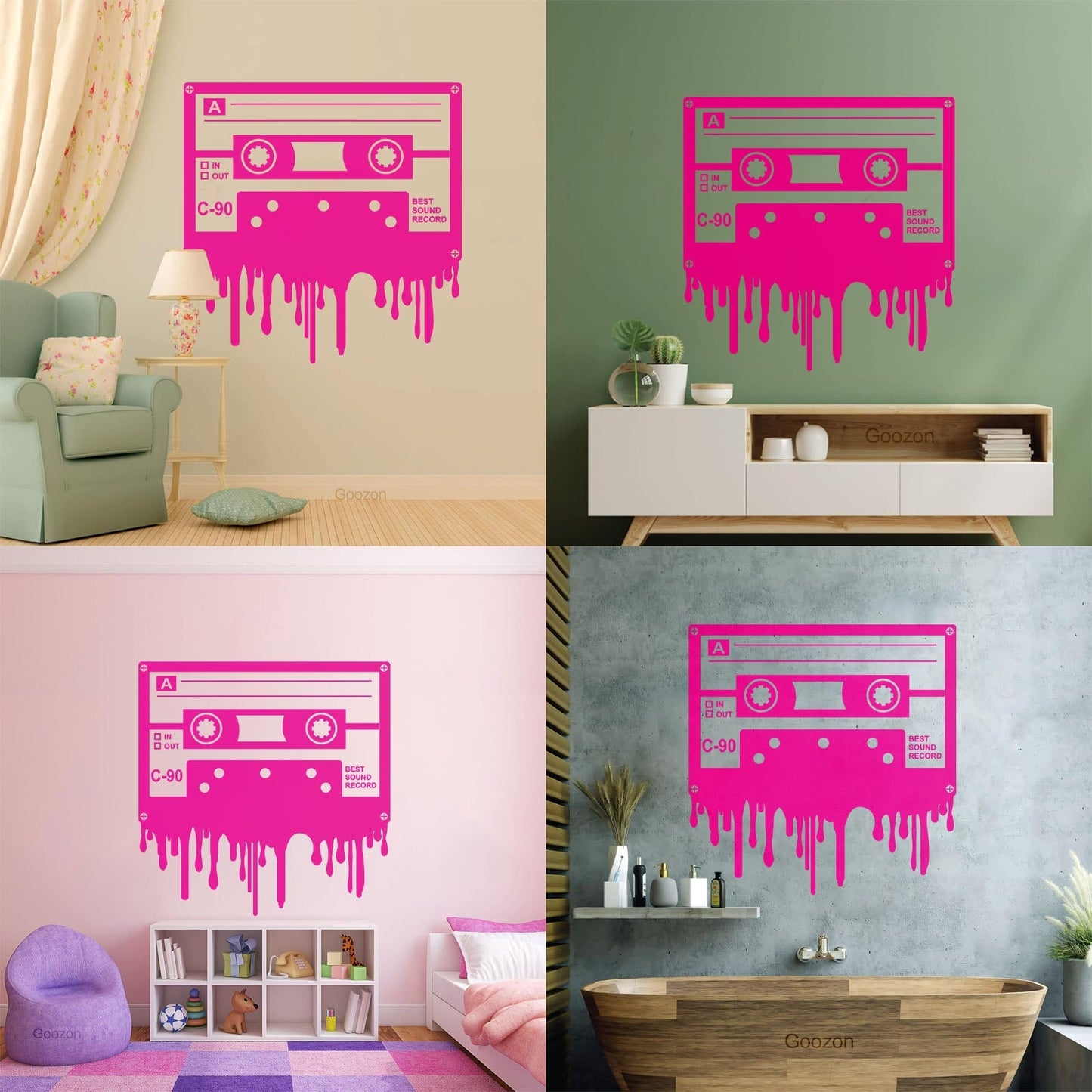 Cassette Music Best Sound Record Retro Style Engraving Stickers Wall Beautification