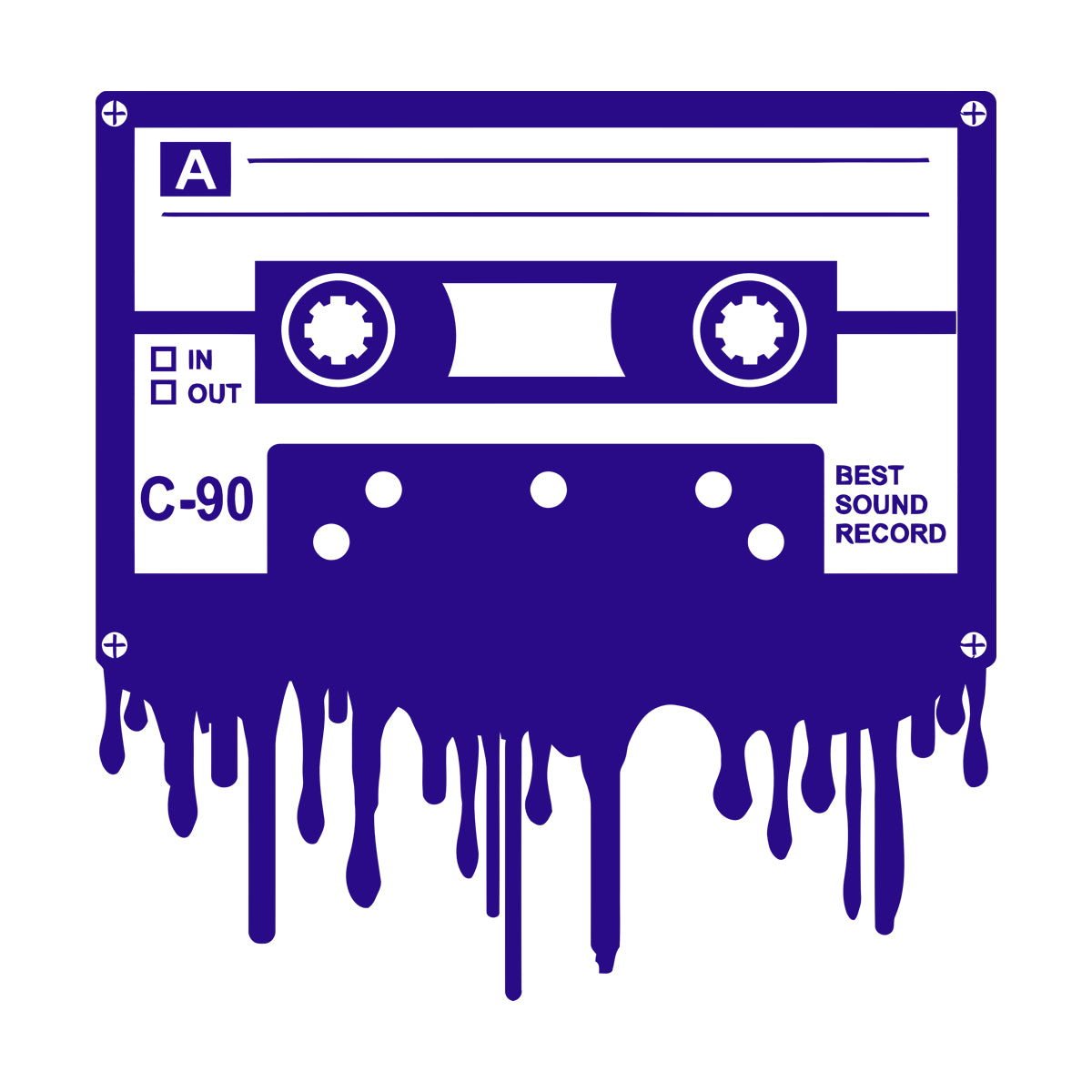 Cassette Music Best Sound Record Retro Style Engraving Stickers Wall Beautification