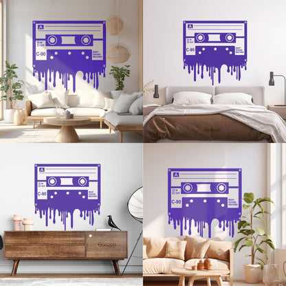Cassette Music Best Sound Record Retro Style Engraving Stickers Wall Beautification