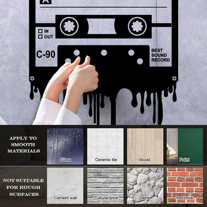 Cassette Music Best Sound Record Retro Style Engraving Stickers Wall Beautification