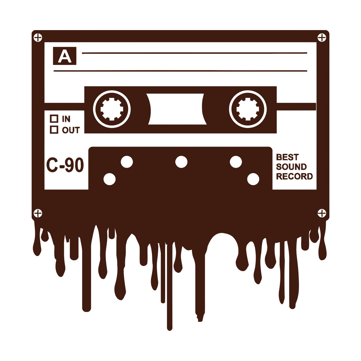 Cassette Music Best Sound Record Retro Style Engraving Stickers Wall Beautification