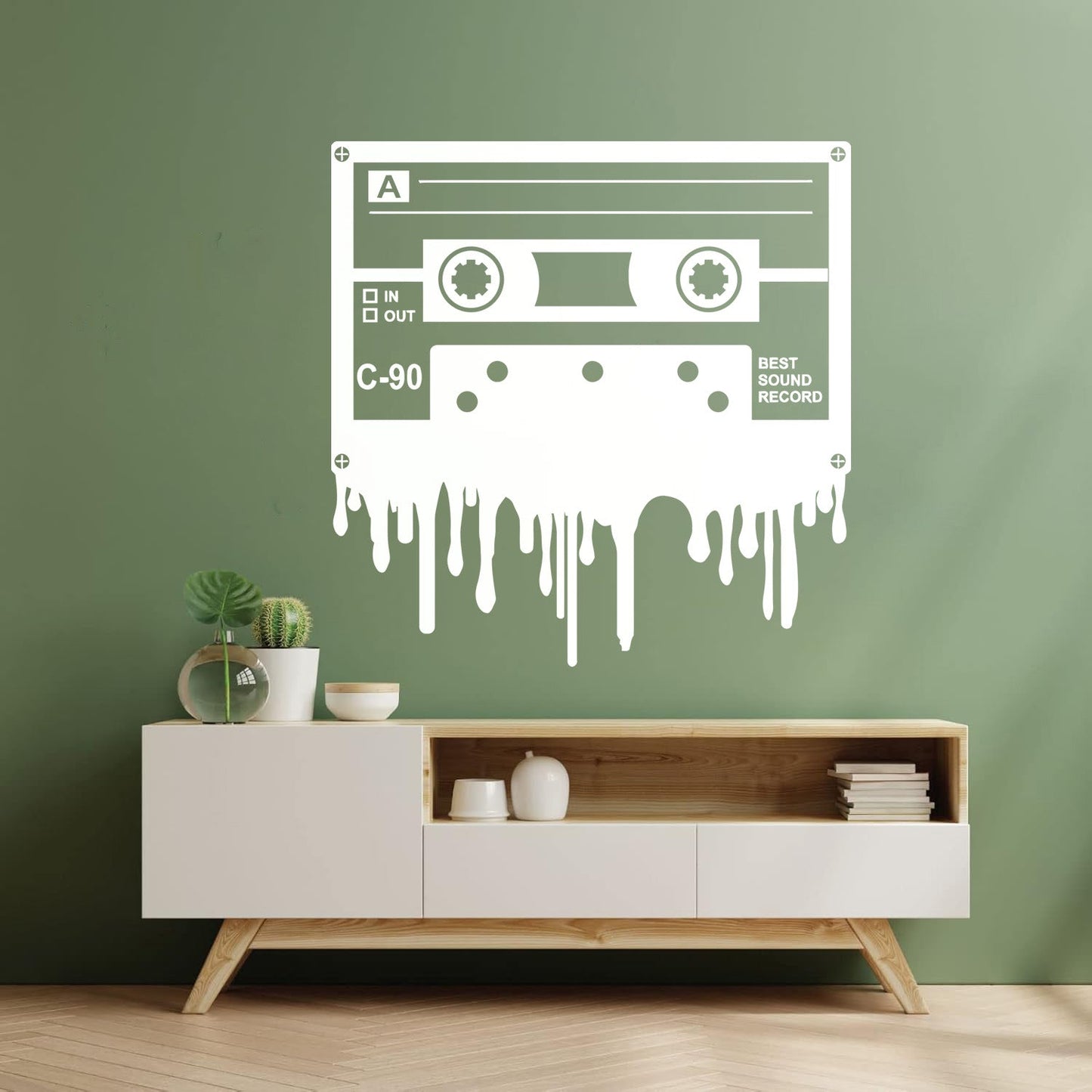 Cassette Music Best Sound Record Retro Style Engraving Stickers Wall Beautification