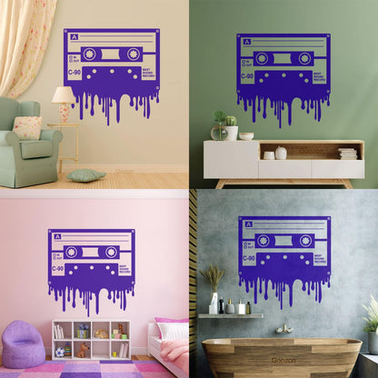 Cassette Music Best Sound Record Retro Style Engraving Stickers Wall Beautification