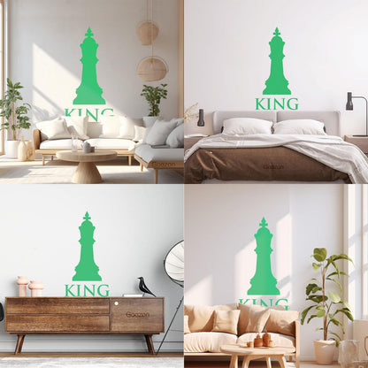 Lettering Stickers Chess Club Intellectual Game Chess King Glass Stickers