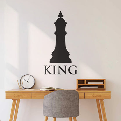 Lettering Stickers Chess Club Intellectual Game Chess King Glass Stickers