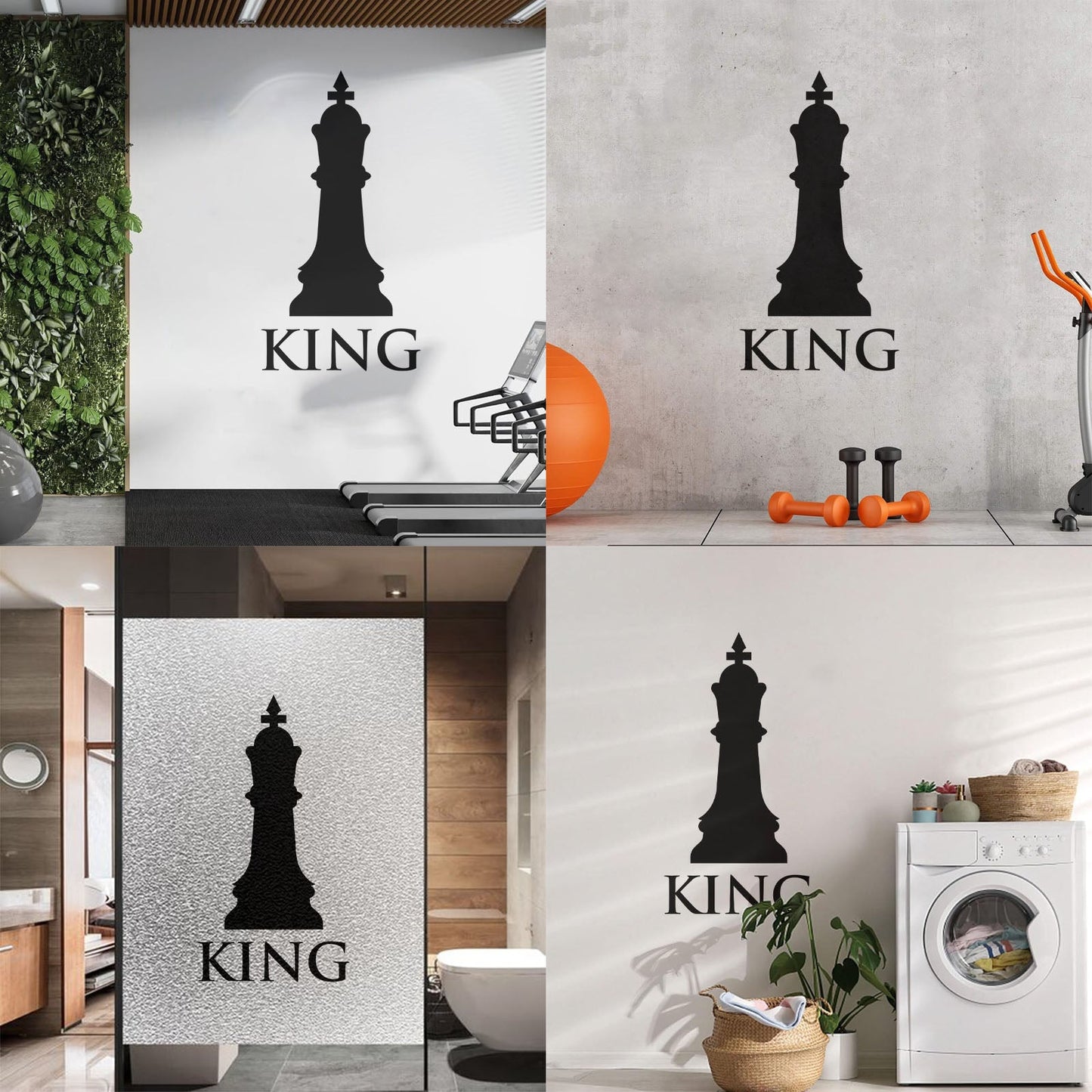 Lettering Stickers Chess Club Intellectual Game Chess King Glass Stickers