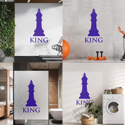 Lettering Stickers Chess Club Intellectual Game Chess King Glass Stickers